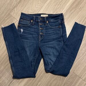 Madewell 10” High Rise Dark Blue Skinny Jeans
